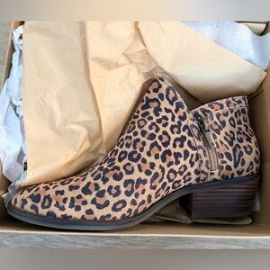 Lucky Brand Tan Leopard Ankle Booties